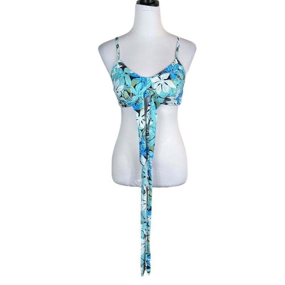 Women’s Blue Tropical Floral Pullover Swimsuit Top, Size S, NWOT‎ - Picture 4 of 6